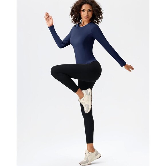 Women Long Sleeve Compression Shirt Breathable Quick-Dry Fitness Top - Picture 9 of 9